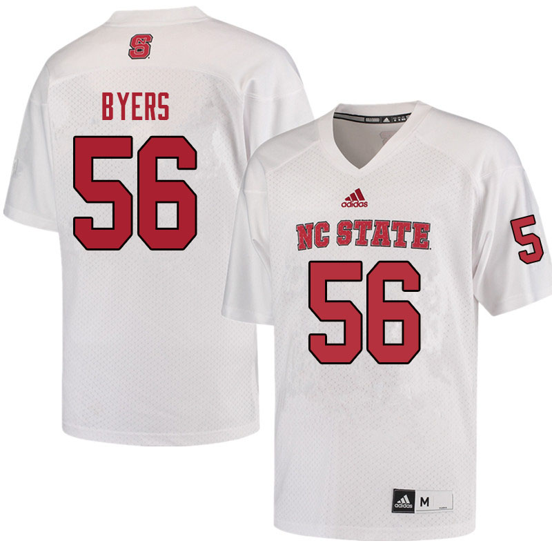 Men #56 Kollin Byers NC State Wolfpack College Football Jerseys Sale-Red